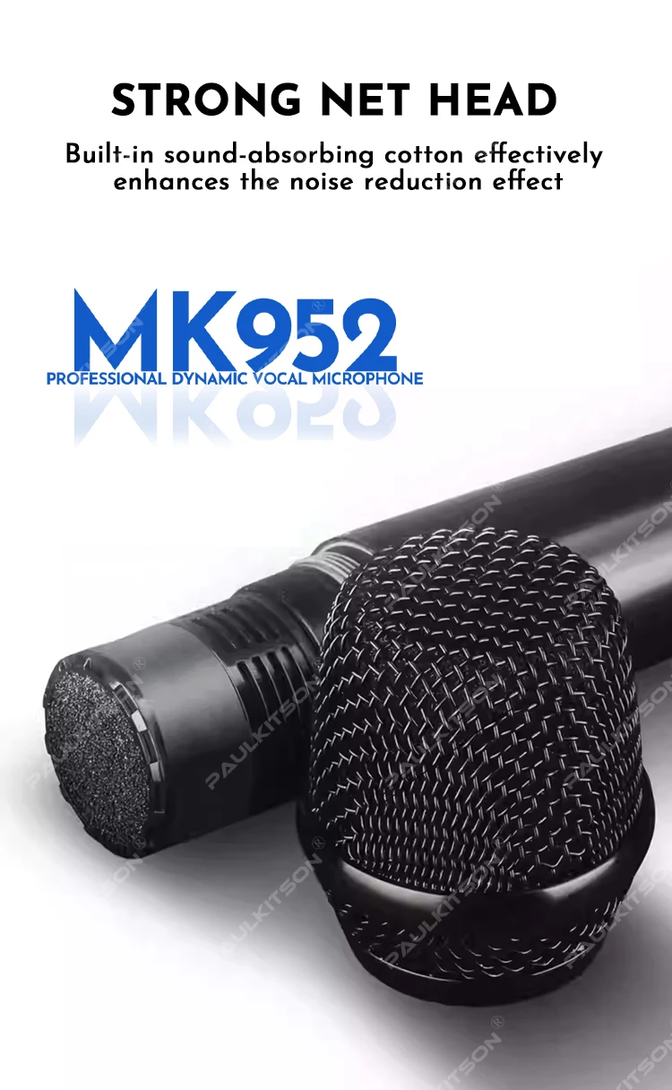MK952 Dual-Handmikrofon mit True-Diversity-Technologie, 640-690MHz UHF, LCD, Stabiles Signal, Professionell für Bühne, Karaoke, Heim und Live-Einsatz – Detail 10