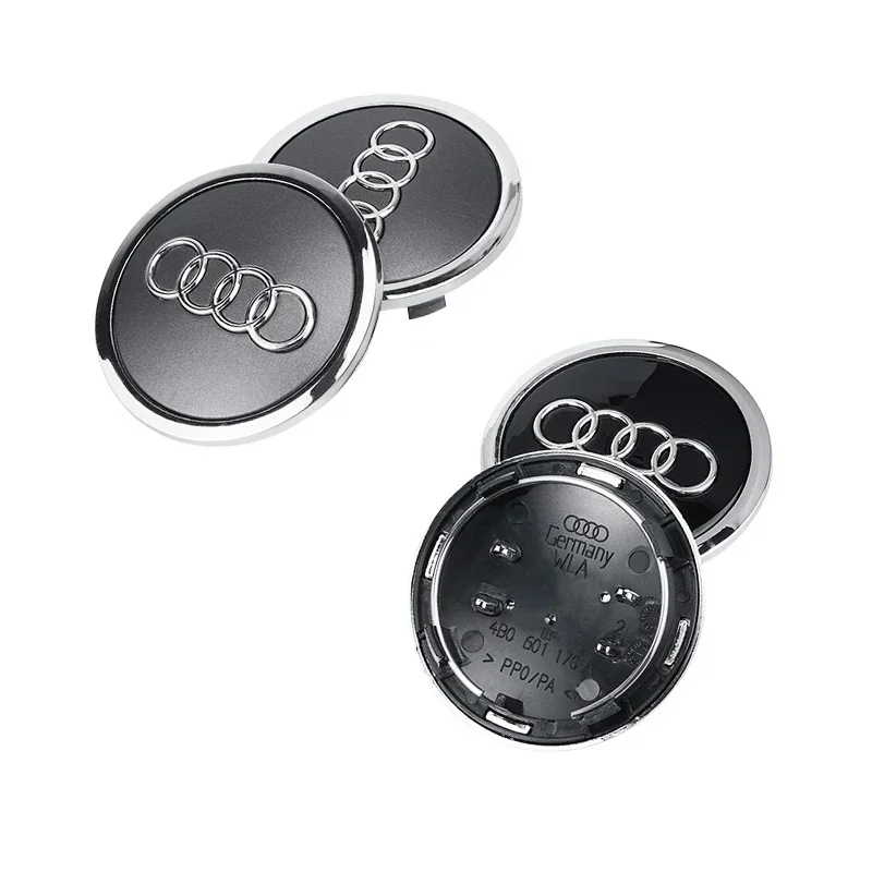 4pcs 60mm 61mm 68mm 69mm 135mm Car Styling AUDI Wheel Center Cap Hub Covers Badge for A3 A4 A5 A6 A7 A8 S4 Auto Accessories