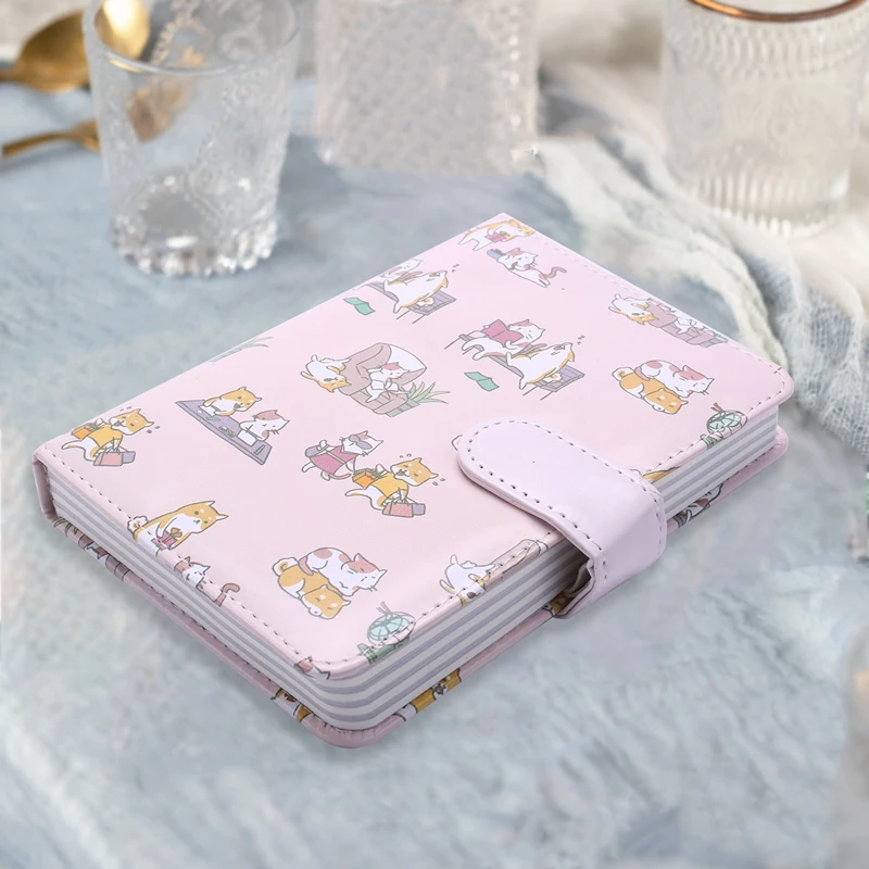 Cute Cartoon Printed Notebook Kawaii Animal PU Cover Nopated Traveler Journey Diary School Office Supply