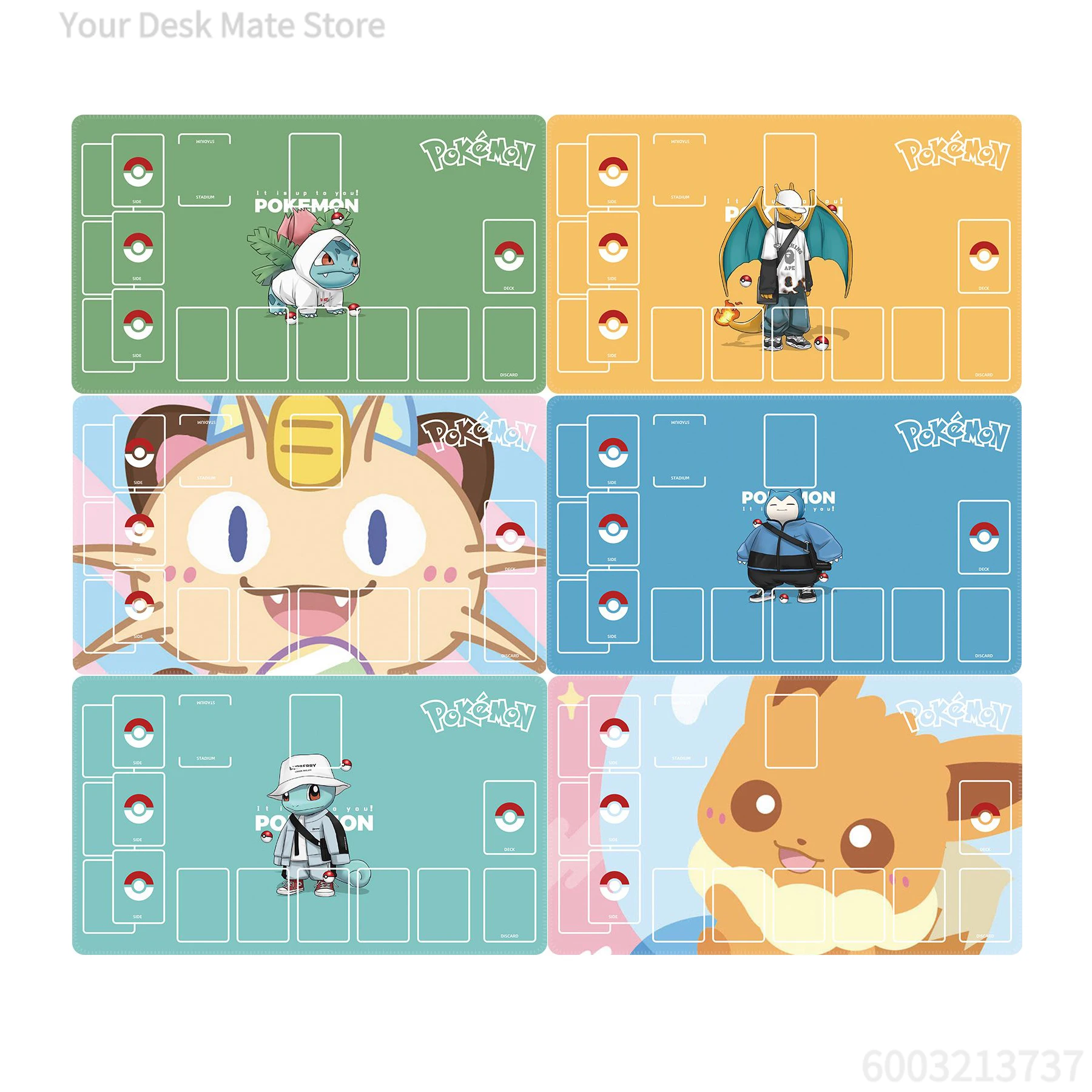 

600X350X2Mm Diy Ptcg Charizard Mew Cute Card Battle Mat Ptcg Jigglypuff Single Player Board Game Card Battle Card Pad Gift Toys