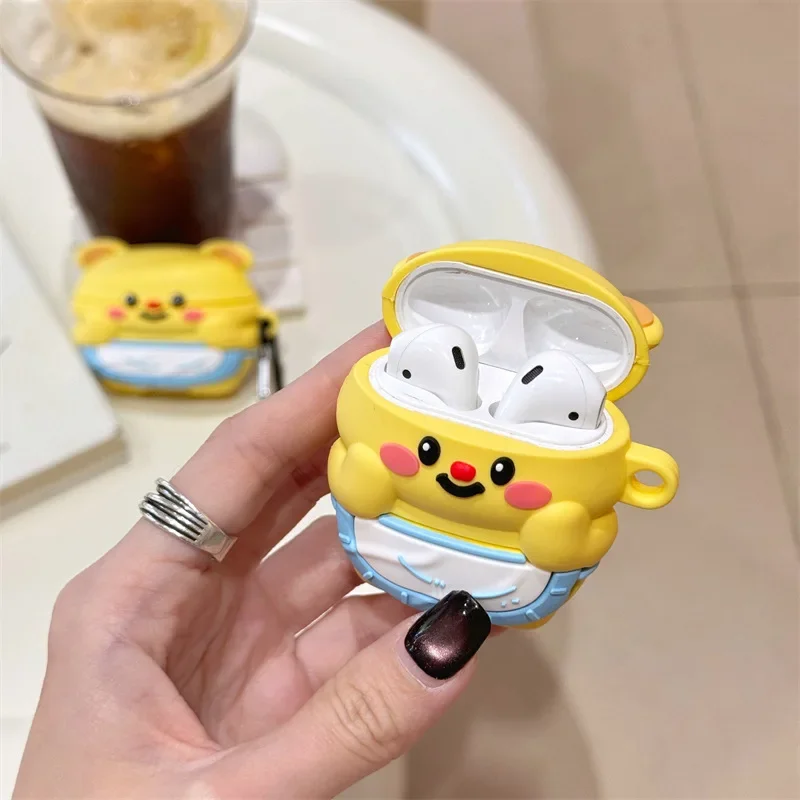 เคสผ้ากันเปื้อนน่ารักสำหรับ Pro2 airpod Pro 1 2 3หูฟังบลูทูธกล่องชาร์จหูฟังป้องกัน