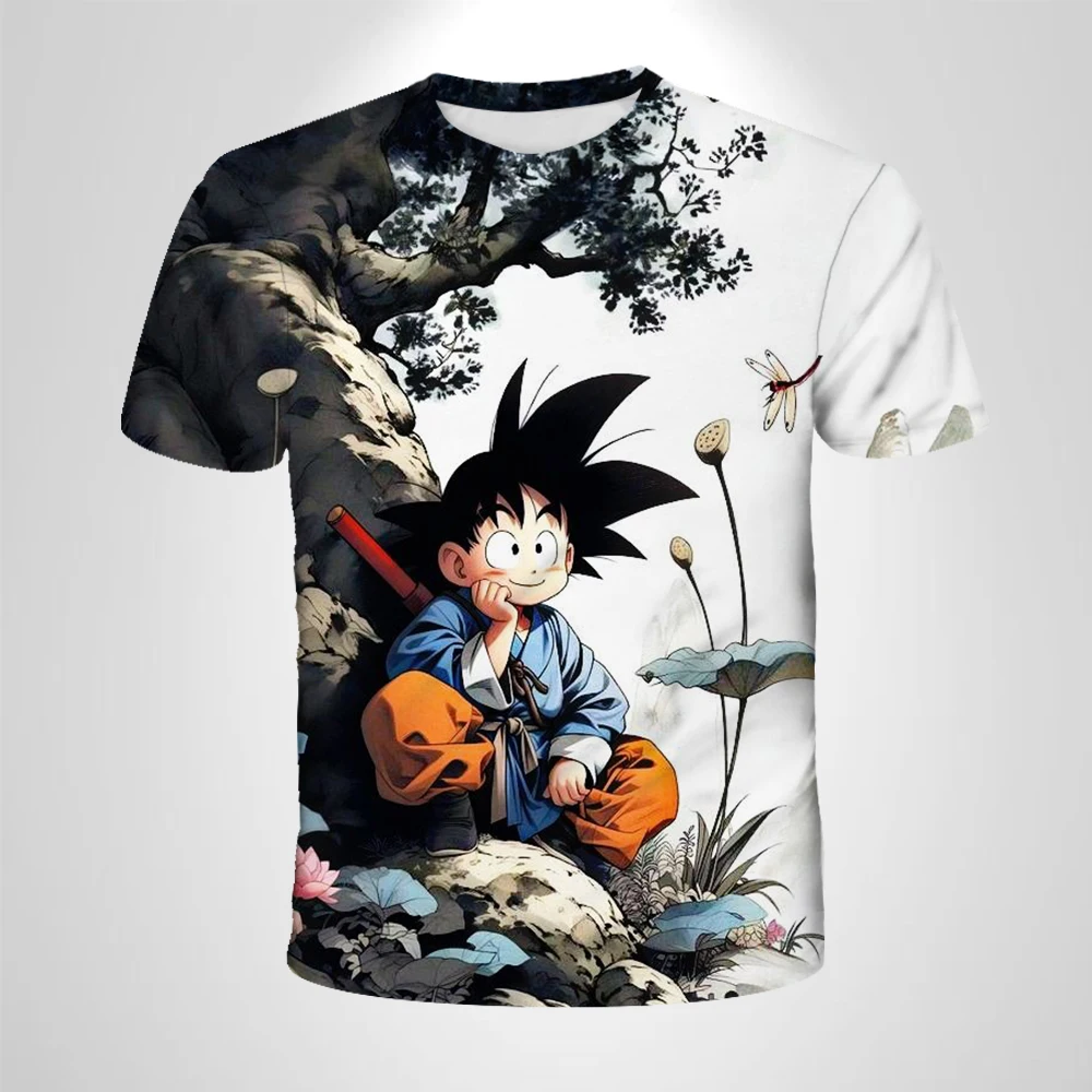 Kinder-T-Shirt, Sport-Oberteil, cooles japanisches Anime-T-Shirt mit Dragon Ball Z Goku-Motiv, atmungsaktives, kurzärmeliges Saiyan-Herren-T-Shirt mit kurzen Ärmeln – Detail 3