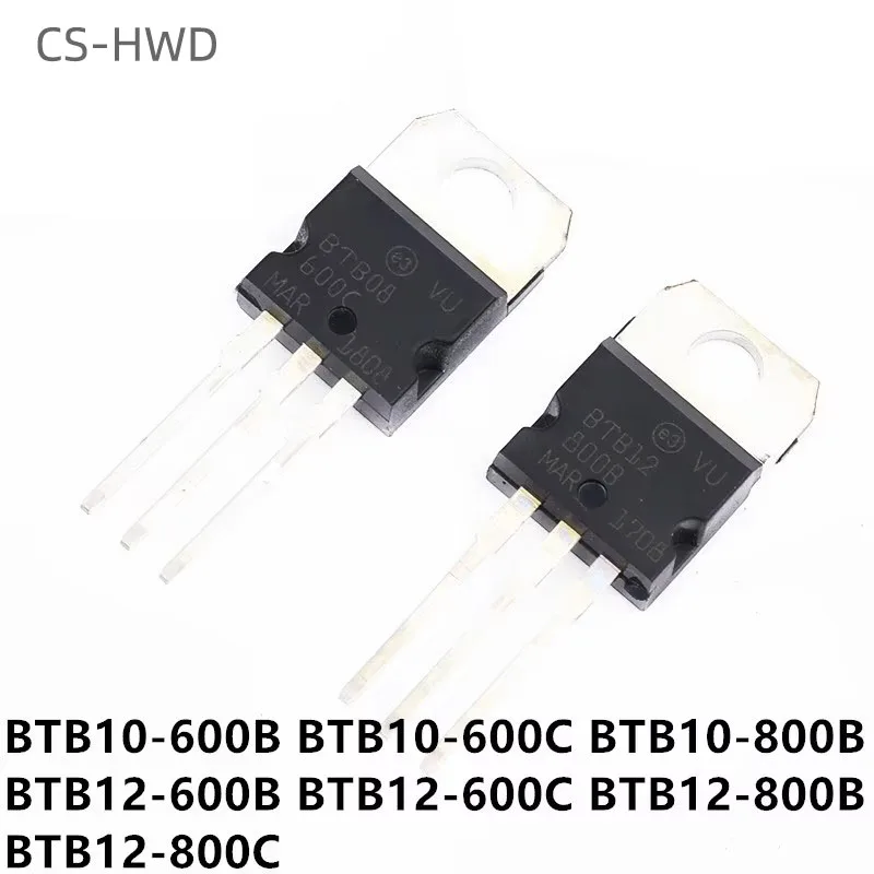 10pcs BTB10-600B TO-220 BTB10-600C BTB10-800B BTB12-600B BTB12 BTB12-600C BTB12-800B 12V 800V BTB12-800C 8A 10A 600V