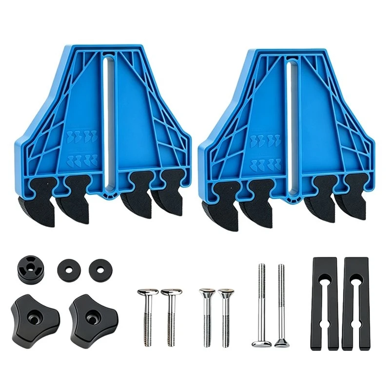 AC23-2Set Woodworking Safety Feather Board Hold Down Clamp Fit 3/8 & 3/4 Inch T Slot For Table Band Saw Router Workbench