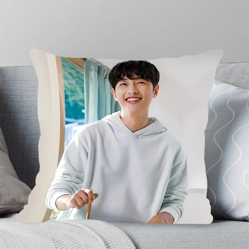 New sofa pillowcase cushion living room modern simple cushion cover recliner pillow Song Joong Ki Square pillow Home Decor 45X45