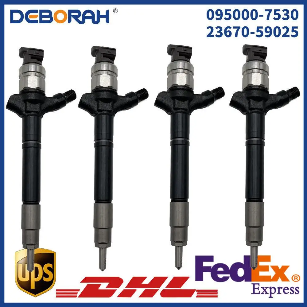 

4X 095000-7530 Diesel Fuel Injector Assembly 23670-59025 for Toyota Land Cruiser