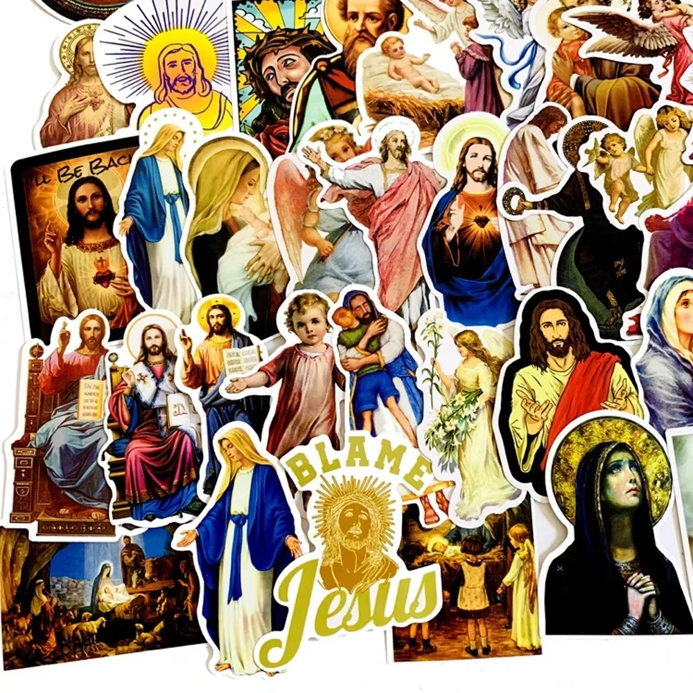 68PCS Christian Religion Graffiti Stickers Exquisite DIY Toys for Phone Bottle Travel Bag Aesthetic Decals Creative Gifts ﻿
