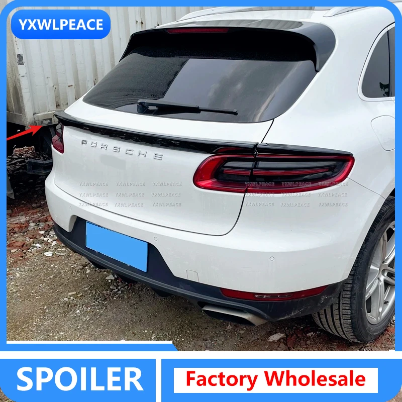 

For Porsche Macan 2014 2015 2016 2017 High Quality ABS Glossy Black Car Rear Trunk Middle Spoiler Body Kit Accessories