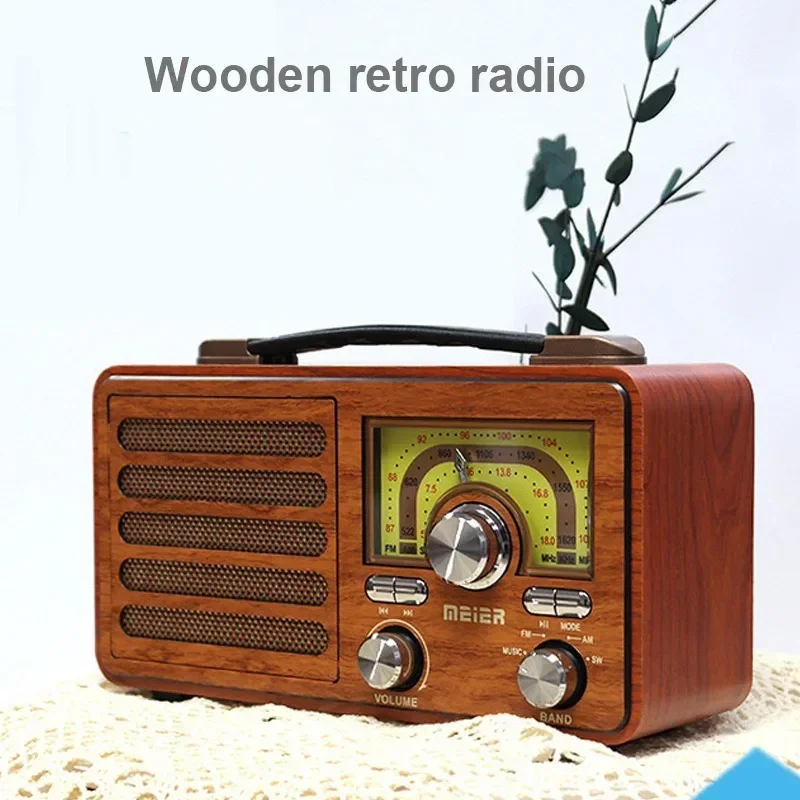 M-1912BT Vintage Radios Am Fm Sw Multi Band with HIFI Stereo Wireless Bluetooth Speaker Function Support BT USB TF Playback