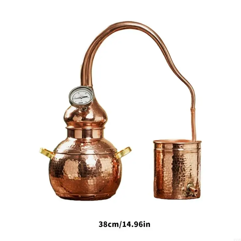 جهاز تقطير النحاسات Alembic لا يزال لتخمير المنزل وتقطير الخمور لصنع الزيوت العطرية مع مقياس درجة الحرارة P9YB