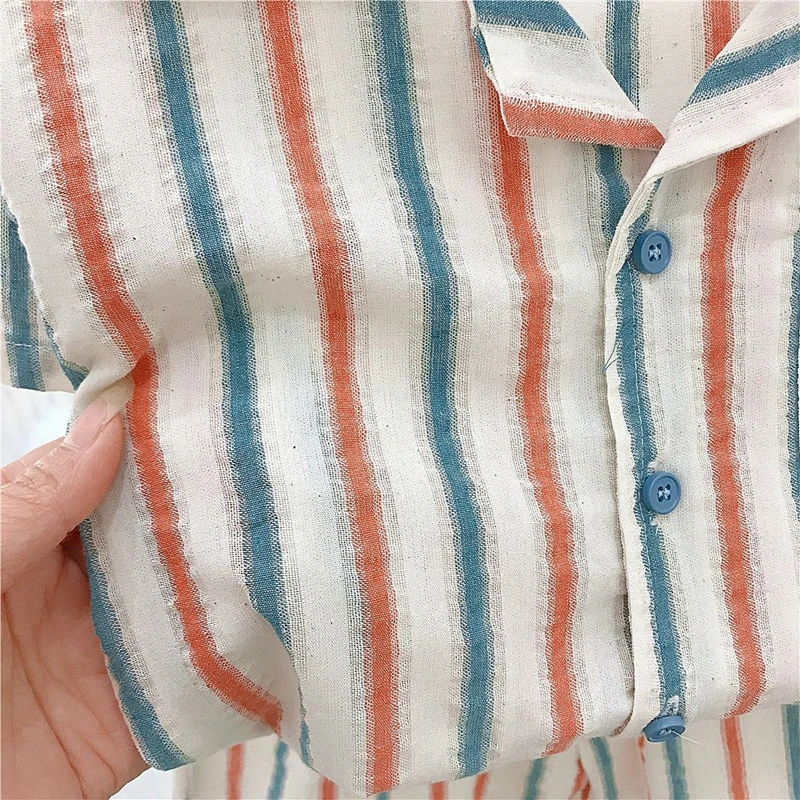 Summer Baby Clothes Set Stripe Kids Vestidos /Shirt Top Short Children Outfits Cotton Child Dress Toddler 2pcs Suit for Boy Girl