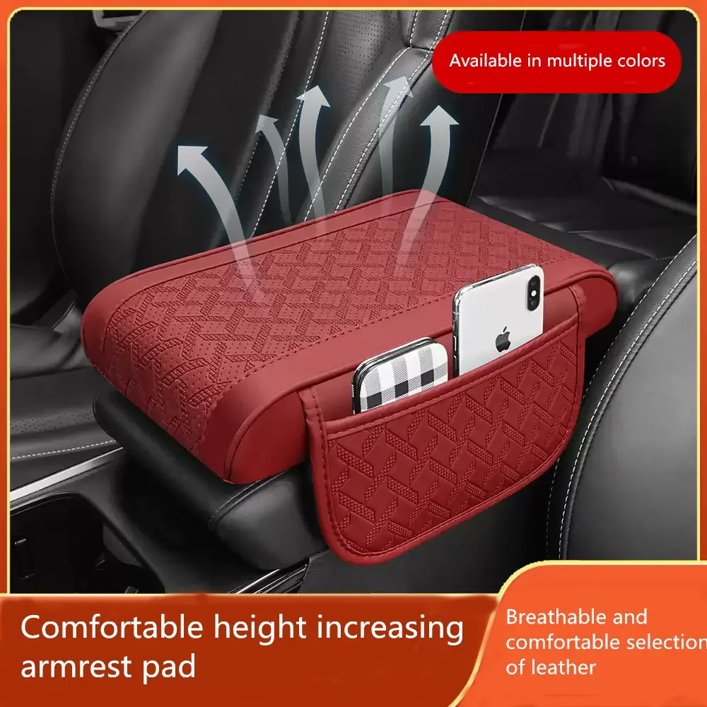 Auto Zentrale Steuerung Lagerung Box Tasche PU Leder Multi funktionale armlehne pad höhe Armlehne Organizer Ellenbogen Unterstützung Auto Zubehör