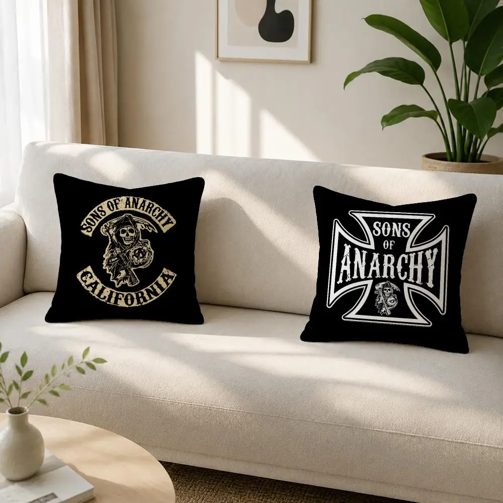 TV Series Sons of Anarchy Cushion Cover Soft Plush Cushion Covers Fluffy Throw Pillow Cases for Sofa Bedroom Home Decor