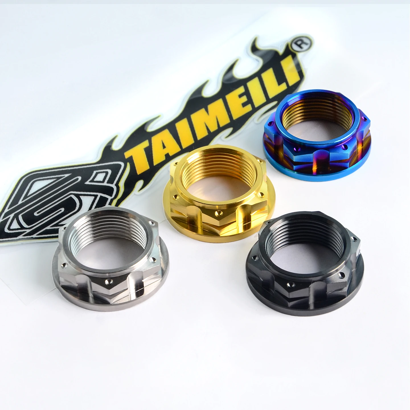 TAIMEILI Titanlegierung Hinterachsmutter/Vorderachsmutter M25 passend für Apulia RSV4 Modelle Motorrad-Mod-Ersatzbefestigung 1 Stück – Detail 2