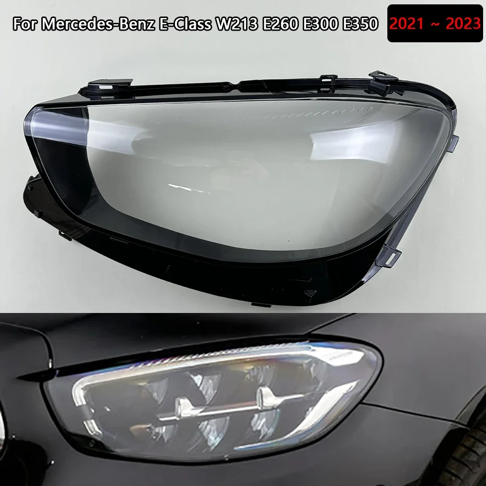 Front Headlight Glass Cover Headlamps Transparent Shell Lens Case For Mercedes-Benz E-Class W213 E260 E300 E350 2021 2022 2023