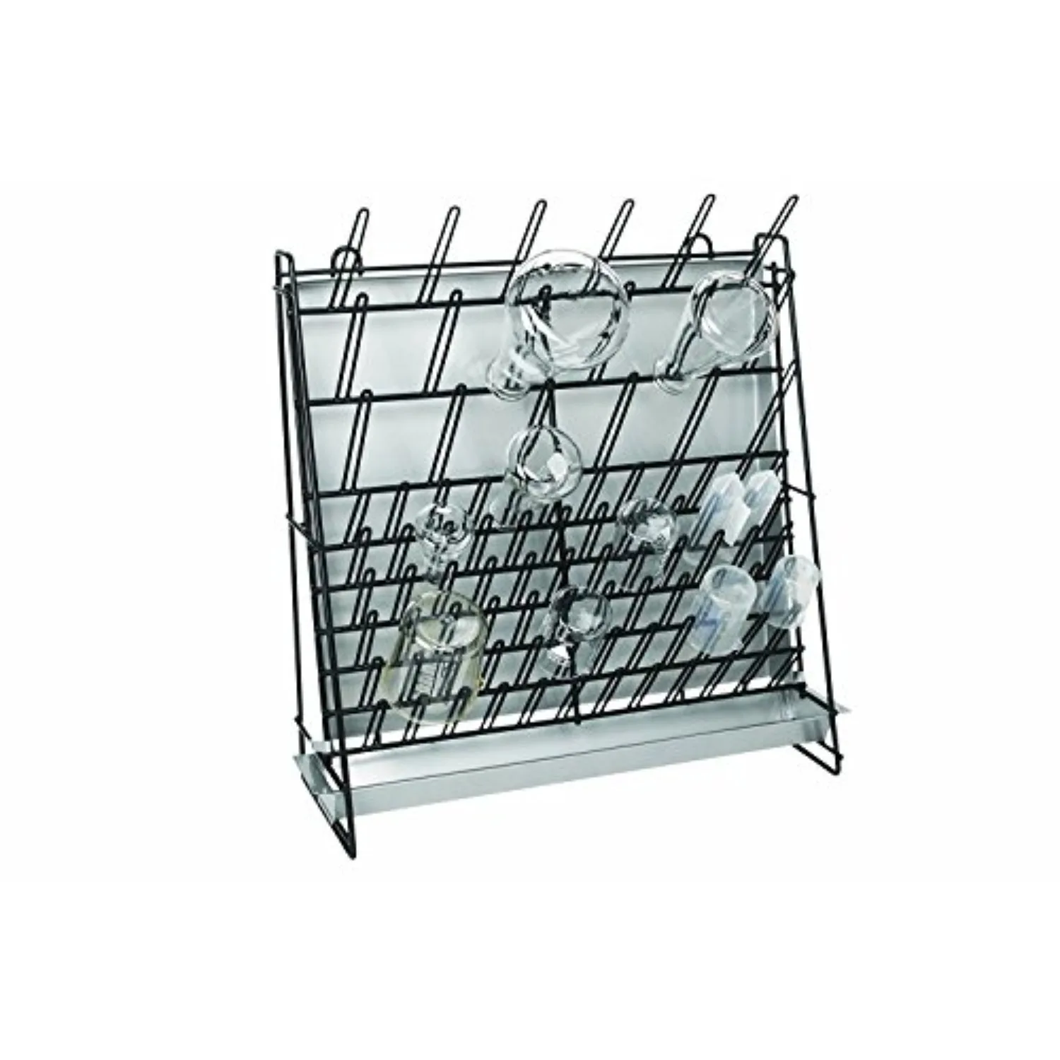 HS23243A 90-Peg Wire Drying Rack, Vinyl-Coated Steel Wire, Black