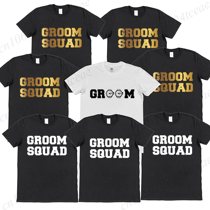 Funny Groom Squad Shirt for Wedding Day Groomsmen Team Groom Watch Graphic Tee for Bachelor Party, Engaged Celebration Clothes