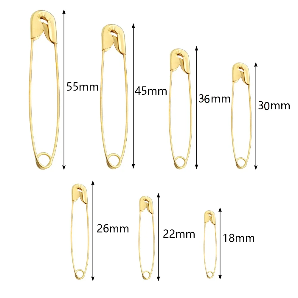 50-200 teile/los 18/22/26/32/38/45/55mm Sicherheitsnadeln Metall Kleidung Befestigungs Clip Pin Nadeln Für DIY Handwerk Nähen Zubehör – Detail 1