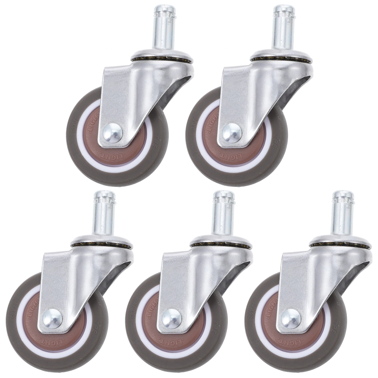 

5 Pcs Caster Wheels High Quality Rubber Zinc Alloy Office Chair Silent Swivel Furniture Sliding Home Pulley Cabinet Universal