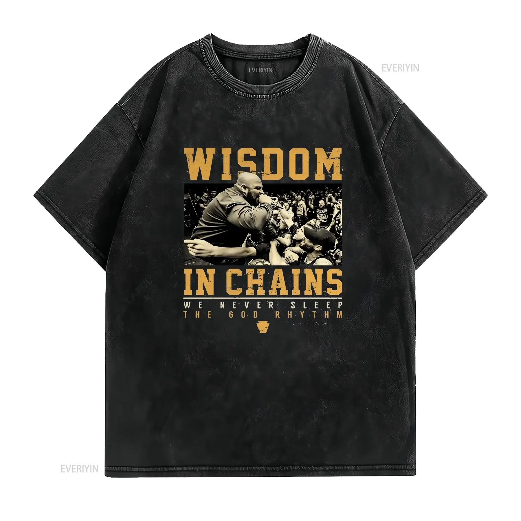 Wisdom In Chains The God Rhythm Band T Shirt 4XL PAHC Hardcore vintage Washed homme Breathable Slightly Comfortable Casual