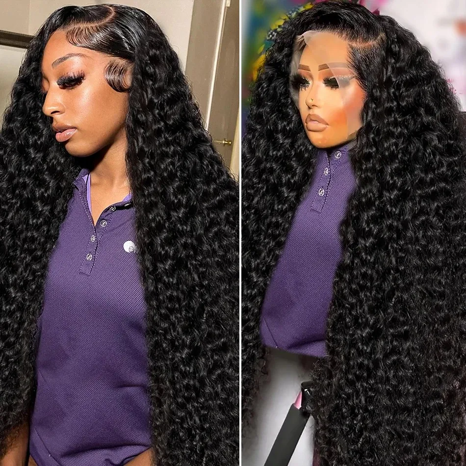 Deep Wave Frontal Wig 13x6 HD Lace Frontal Wig 13X4 30 32 34 36 Inch  Deep Curly Lace Front Wig Human Hair Lace Frontal Wig Sale