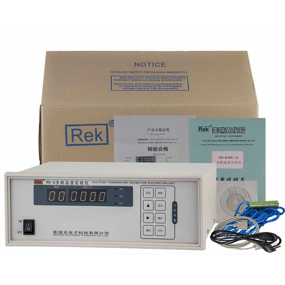 REK-Multi-Channel Temperature Tester, Instrumento de Medição de Temperatura, RK-8 -50-300 ℃, RS232