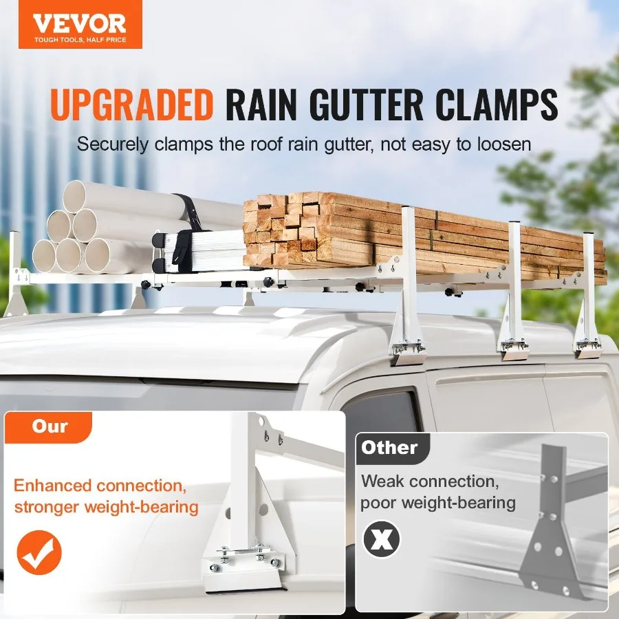 Trailer Ladder Rack Van Roof Ladder Rack 800 lbs 56.763 inch Adjustable