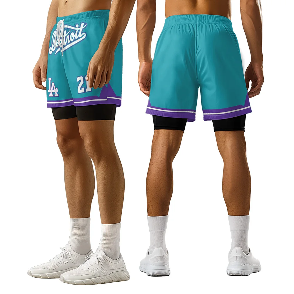 

2024 New original design Summer simple number letters trend style 3D advanced printing casual basketball style shorts