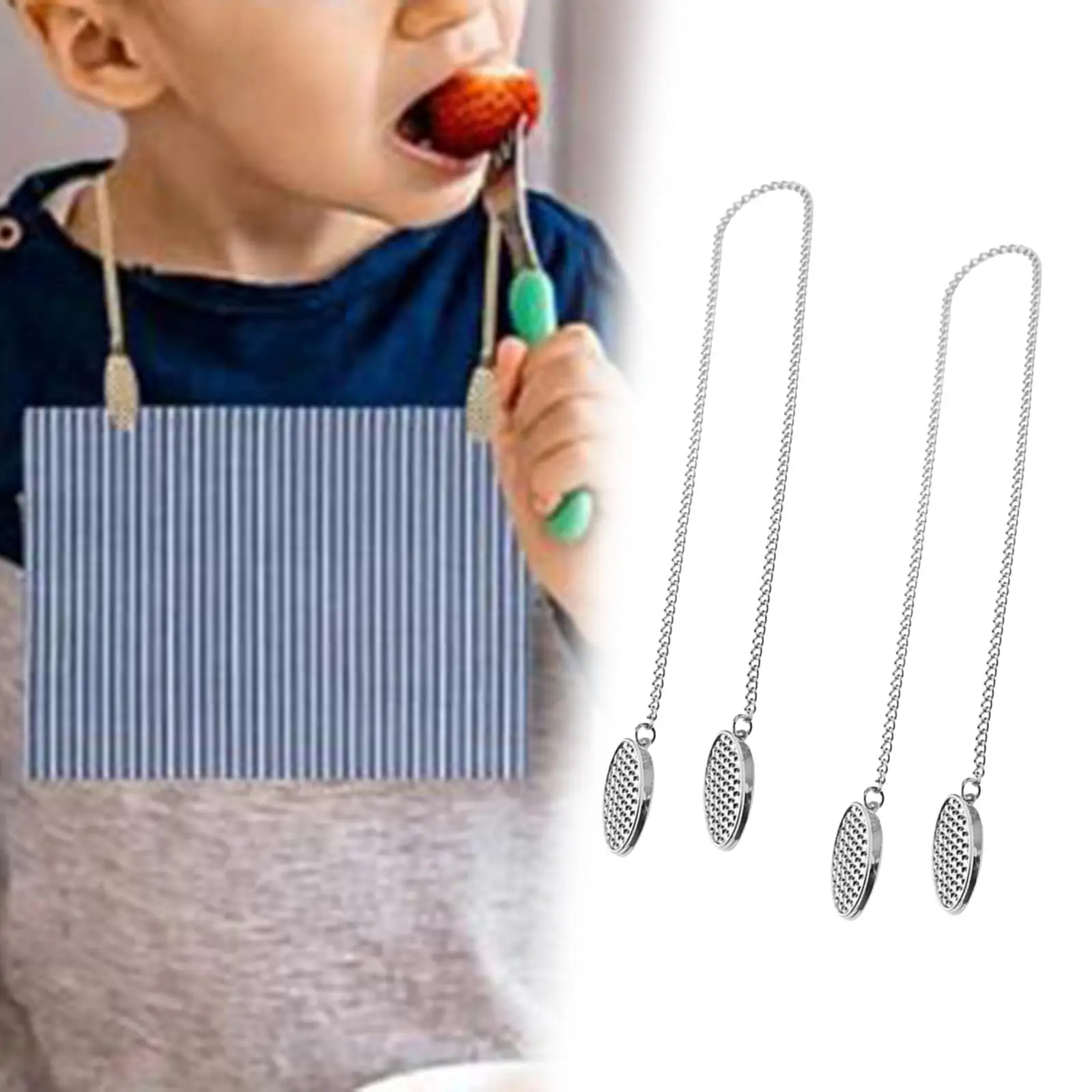 Adjustable Napkin Chain Clip Lanyard Towel Holder Clamp Clothing Shield for Kids Adults Outdoor Picnic