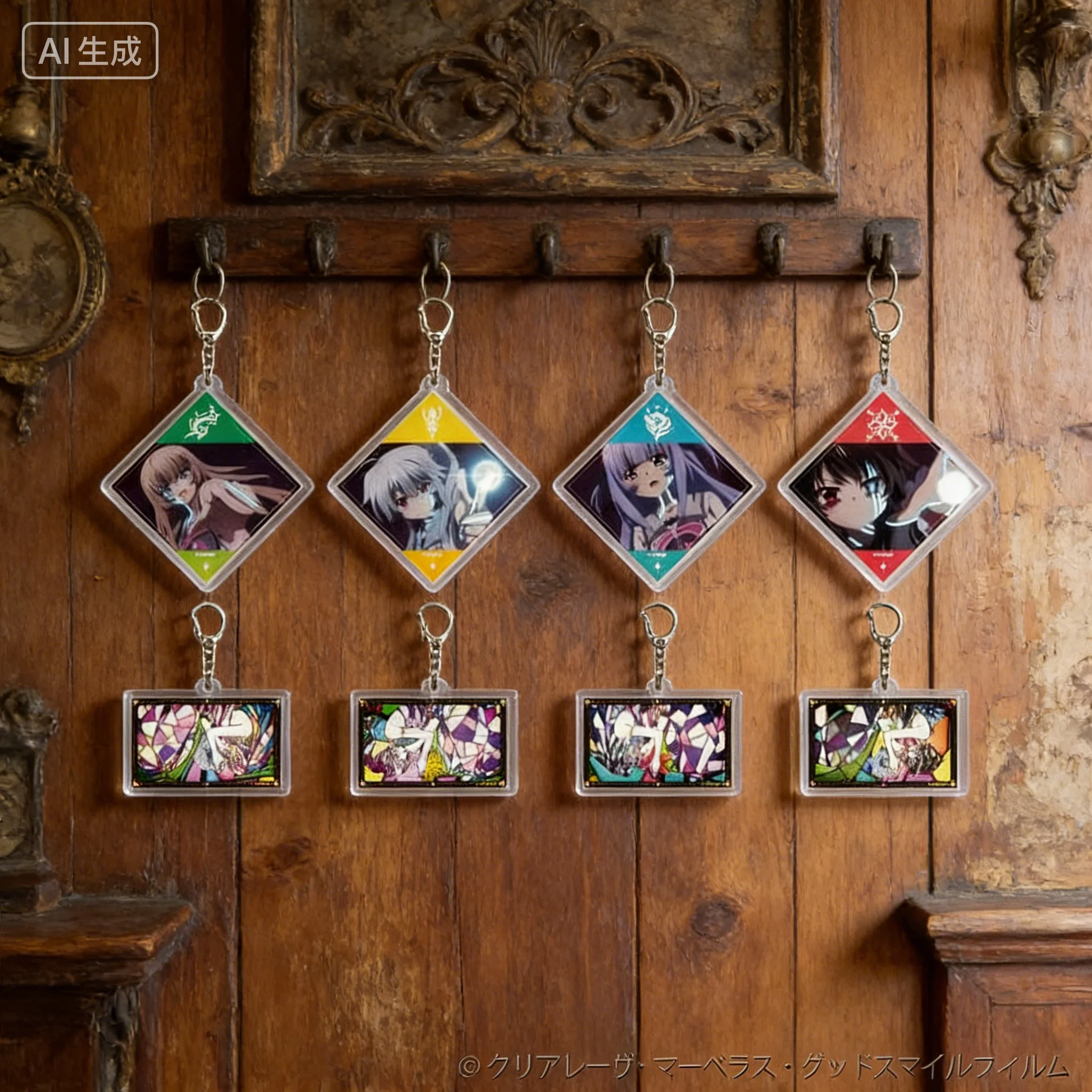9-nine- Ruler's Crown Miyako Kujō Sora Niimi tetragonum Acrylic Pendant Keychains bag decorations cartoon character Fans Gifts