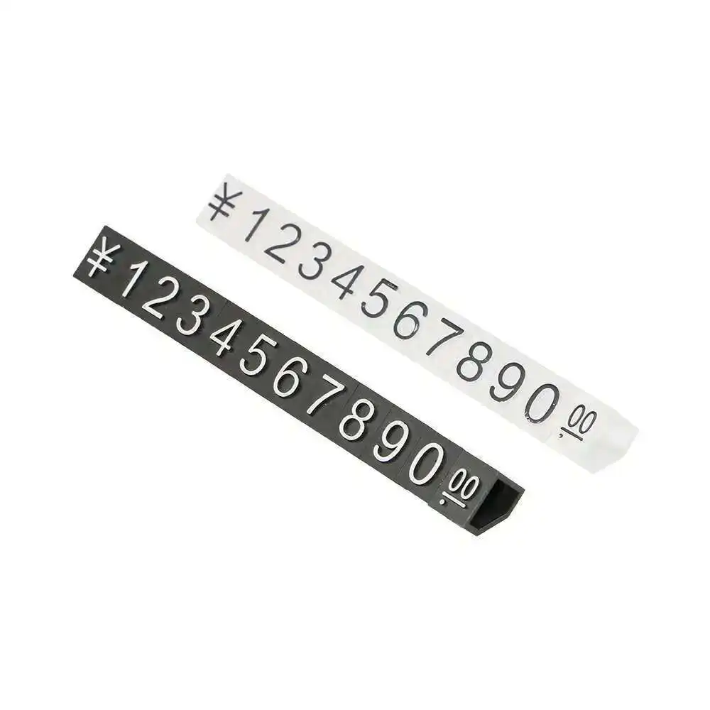 50pcs Plastic Large Combined Rmb Number Digit Cubes Stick Clothes Phone Jewelry Showcase Shelf Top Price Sign Label Tag Stand