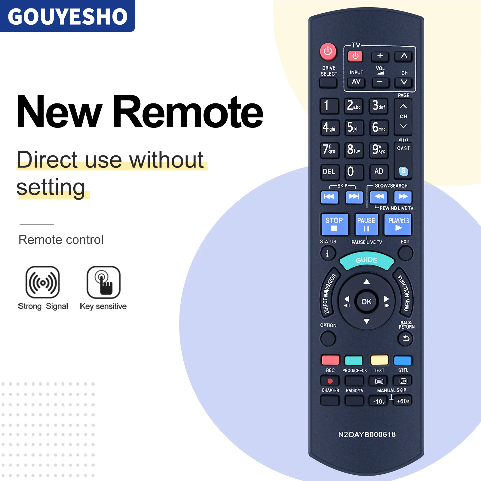 

New For Panasonic N2QAYB000618 Genuine HDD DVD IR6 Recorder Remote Control DMR-HW100 DMR-HW100EBK DMR-HW200 DMR-HW120 DMR-HW220