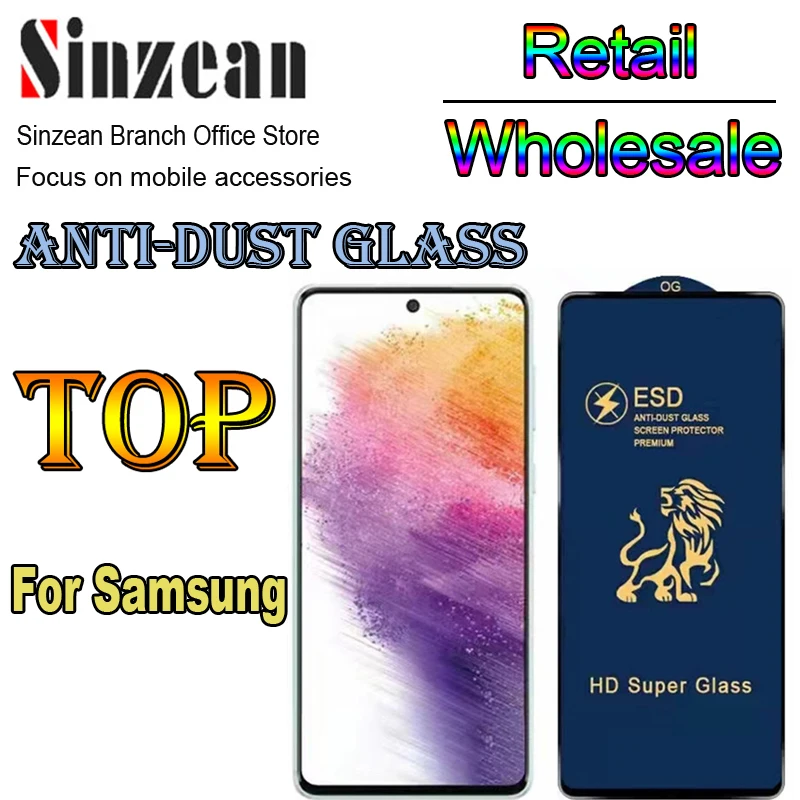 

50pcs ESD Antistatic Dust OG Tempered Glass For Samsung A15 A35 S24 A24 A53 A54 A14 A23 A50 A81 A20S A12 A21S A71 A51 A52 A22