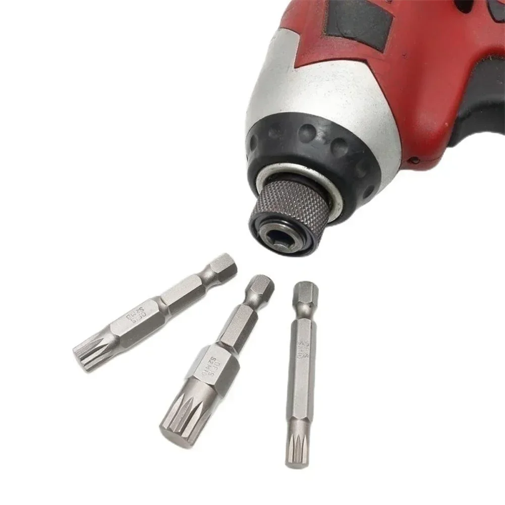 50mm 12 Point Torx Screwdriver Bit 6.35mm Hex Shank Magnetic Screwdriver Bit M5 M6 M7 M8 M10 Workshop Power Tools