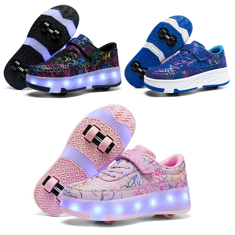 

Boys Roller Skating Sports Shoes With Wheels Detachable Children's Speed Skating Shoes One-Shoe Dual-Use Girl Pink Roller Skates