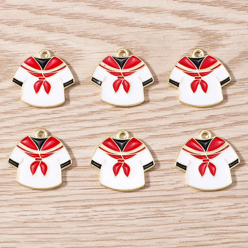 Tusember 20 Stück Emaille-Mädchen-Lolita-Kleid-Anhänger, Matrosen-Uniform-Anhänger für Ohrringe, Armbänder, Halsketten, Schmuckherstellung, Zubehör – Detail 5