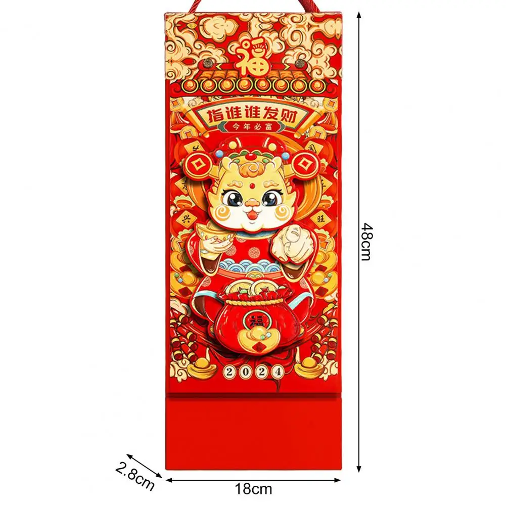 2024 Wall Calendar Chinese Lunar Year of The Dragon Wall Hanging Calendar Traditional