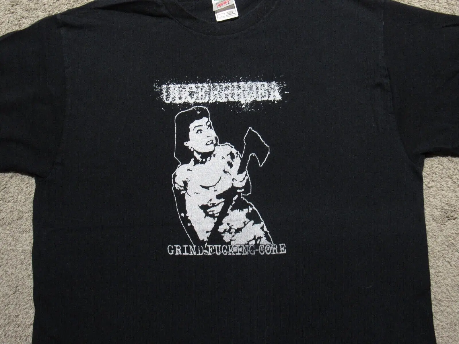 Vtg 00s ULCERRHOEA T-SHIRT LARGE Hardcore Punk Grind Core Crust Metal LP EP CD 7