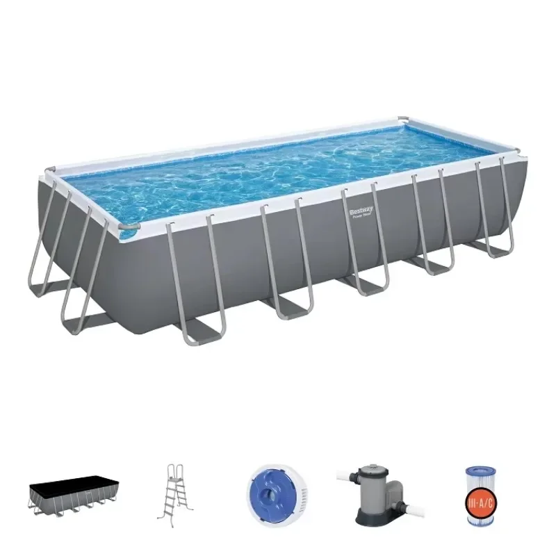 5611Z wholesale Rectangle Frame Piscina Family Easy Set PVC Large Above Ground Outdoor Swimming Pool