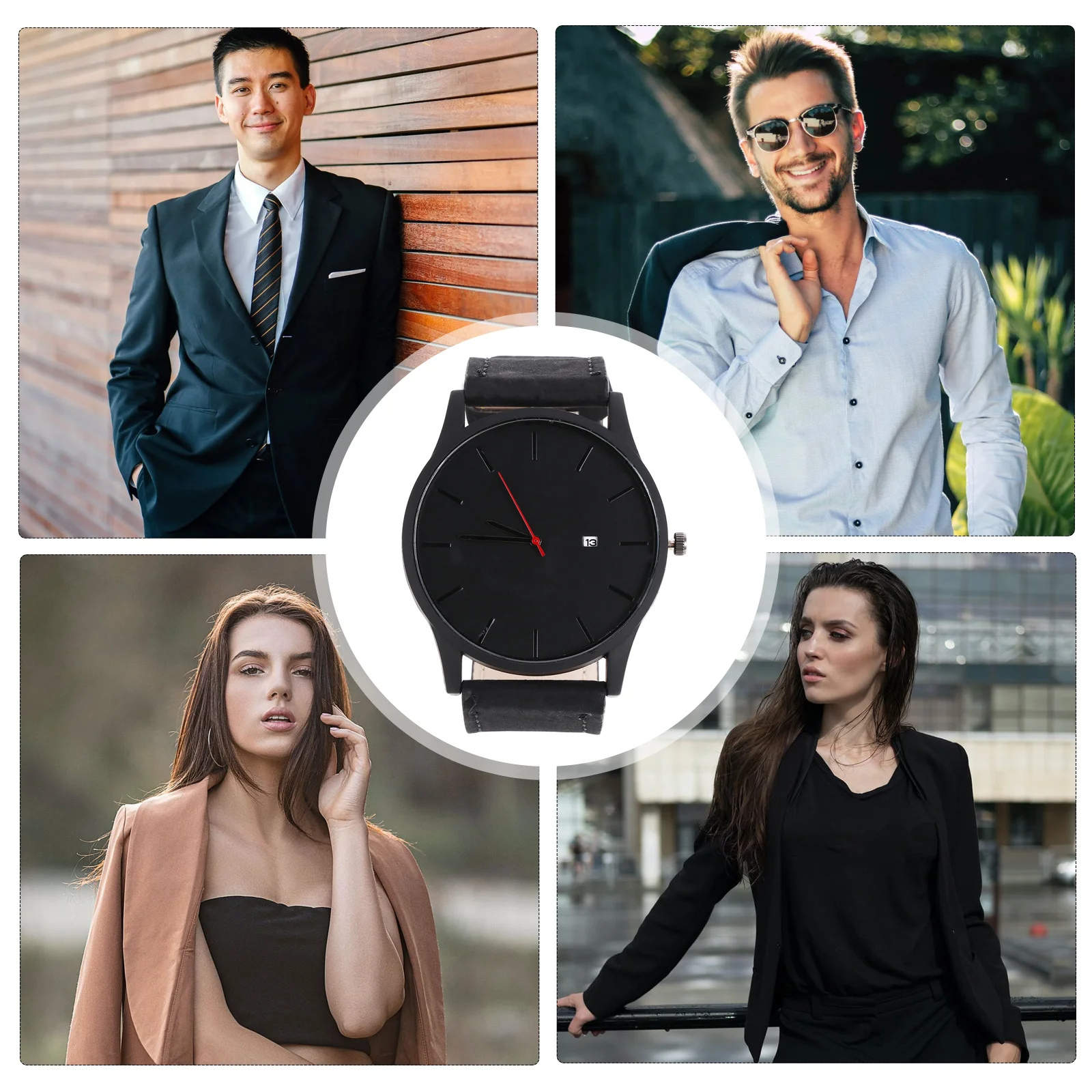 

Casual Quartz Watch for Men Women Fashion Vintage Wristwatch with Calendar Accurate Time Keeping Comfortable Skin Friendly Strap