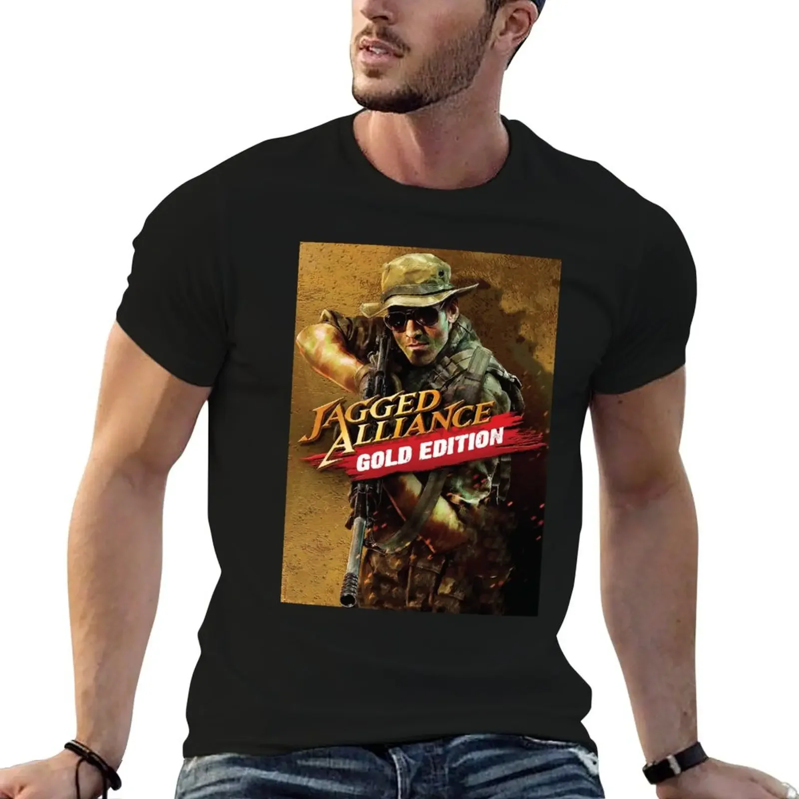 Jagged Alliance Gold Edition T-Shirt for a boy cute tops baggy shirts plain black t shirts men