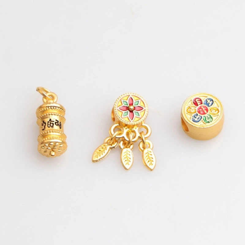 3Pcs Alloy Faith Charm Buddhist Pendants for Necklaces Bracelets Earrings Handmade Jewelry Making Accessories