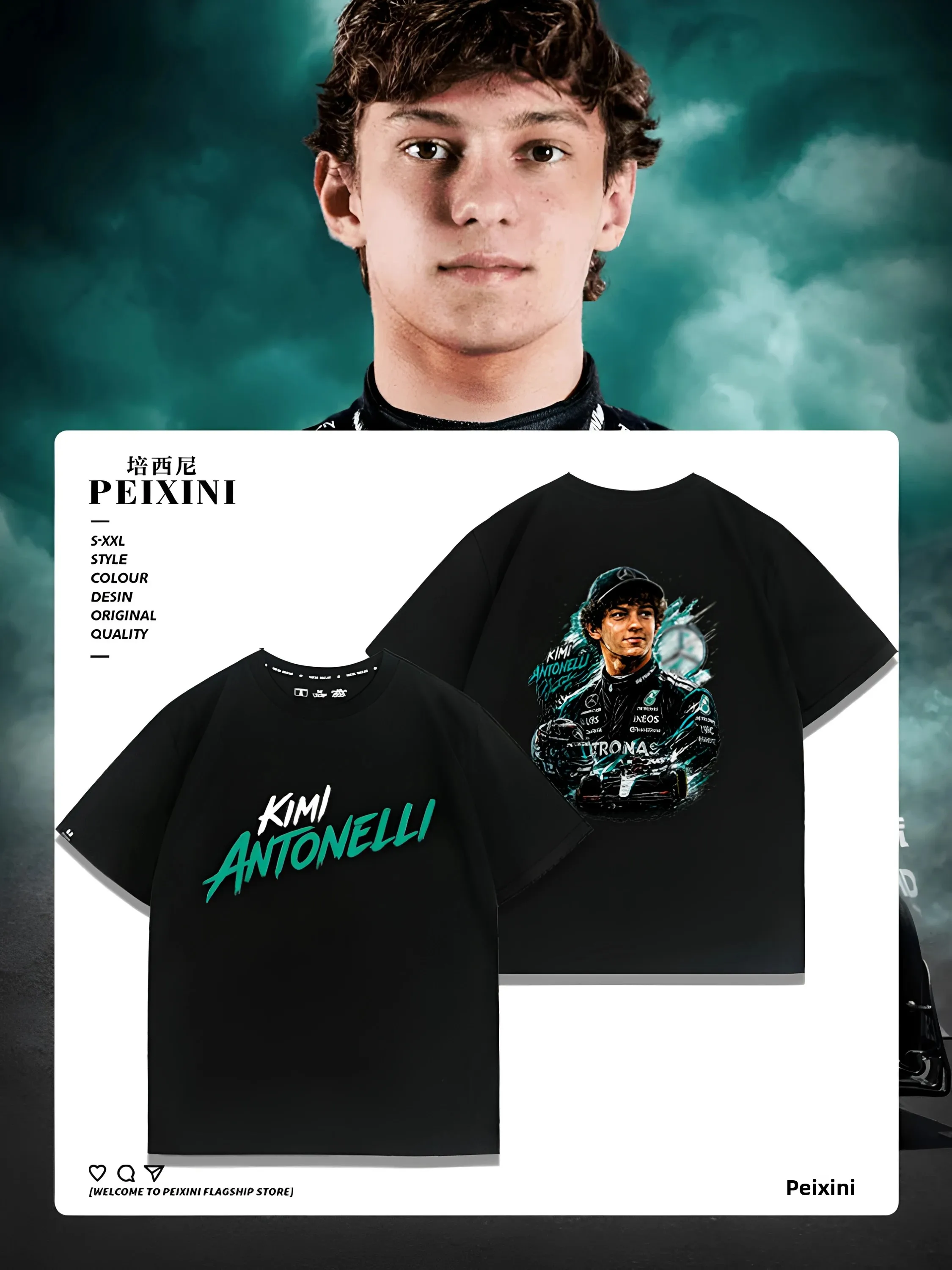 キミ・ライコネン-f-フォーミュラ-レーシング-ドライバー-2026-記念-tシャツ-メンズ-ルーズ-半袖-ピュアコットン-カジュアル-快適