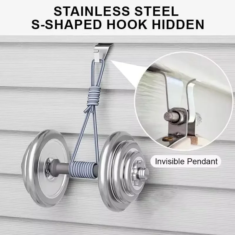 Nailless Siding Hanger Outdoor Heavy Duty Hanging Vinyl Siding Metal Hooks Stainless Steel Perforation-Free Wall Joint Hook