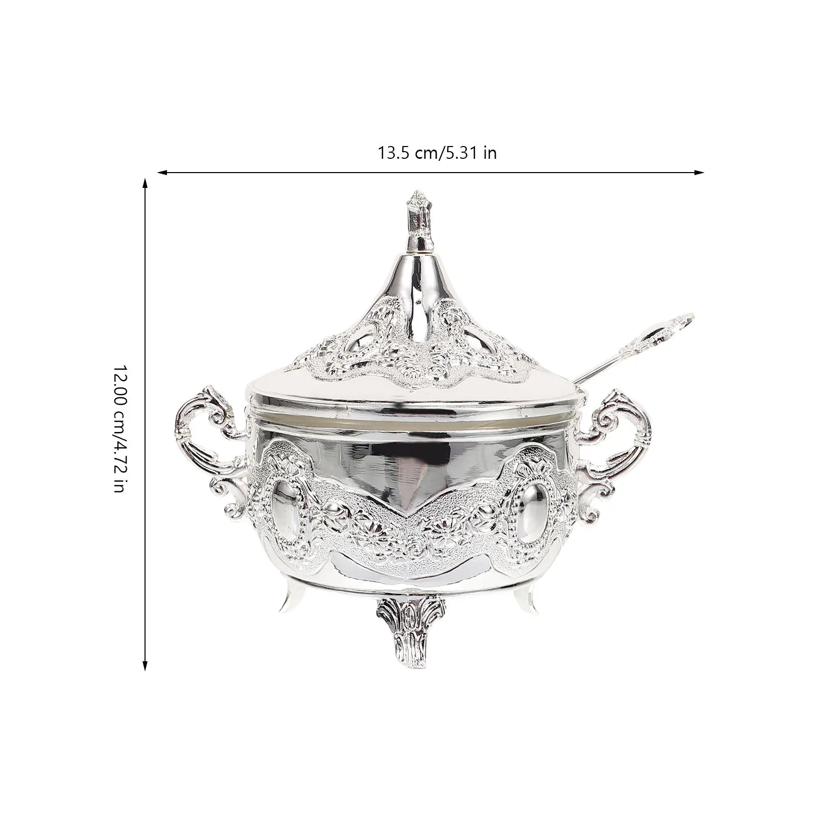 

Seasoning Container Salt Box Metal Jar Zinc Alloy Rustproof Kitchen Storage For Sugar Pepper Coffee Embossed Design With