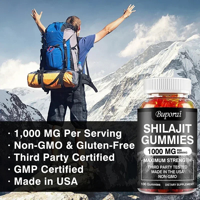 Gomas Shilajit - Apoia a saúde imunol, aumenta a energia, melhora a função cognitiva, reduz a fadiga e aumenta o metabolismo
