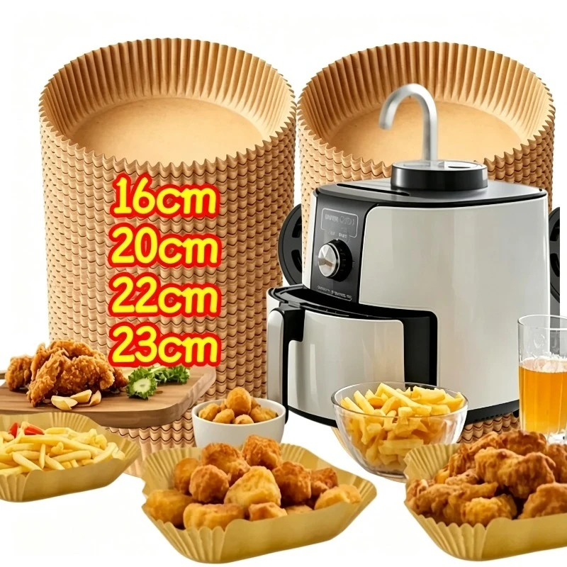 Einweg Runde und Quadratische Heißluftfritteuse-Papiereinlagen Antihaft-Backpapier Küchenzubehör zum Kochen