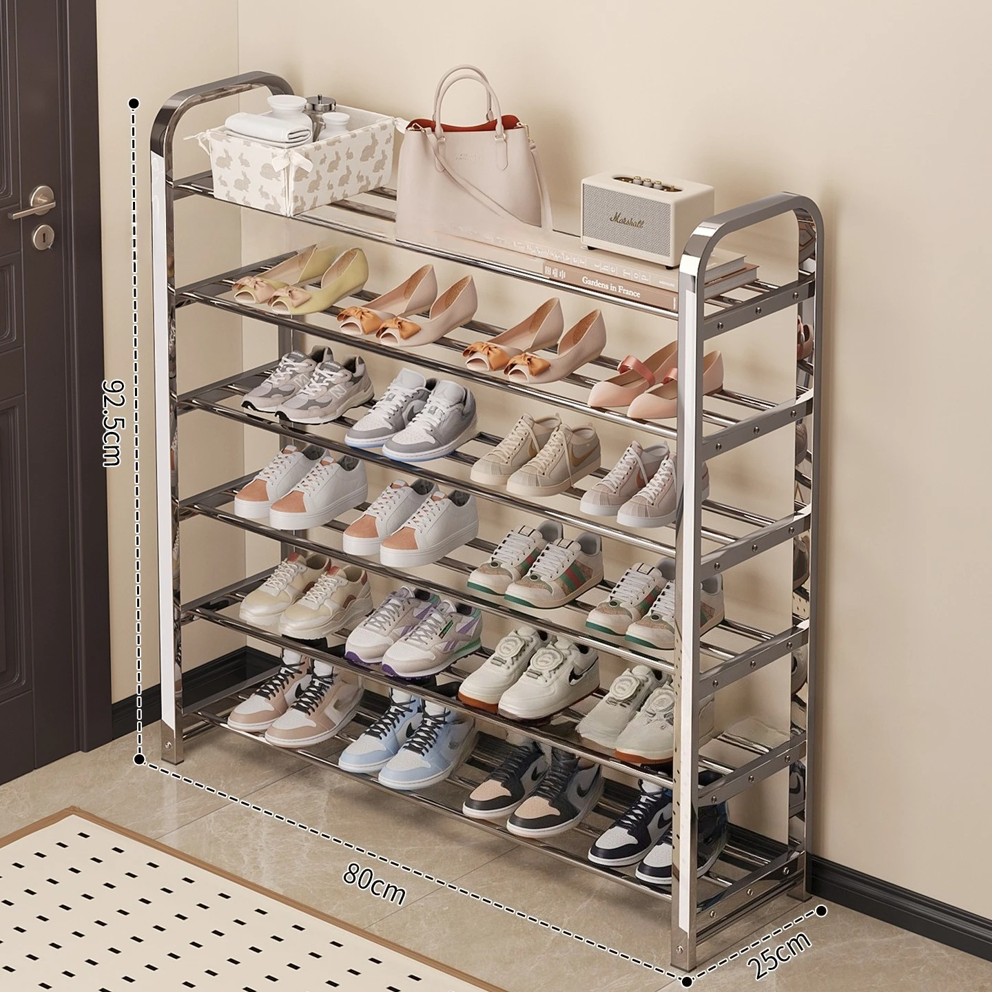 

Stainless Steel Shoe Rack 2025 New Multi Layer Narrow Shoe Shelf for Home Entryway