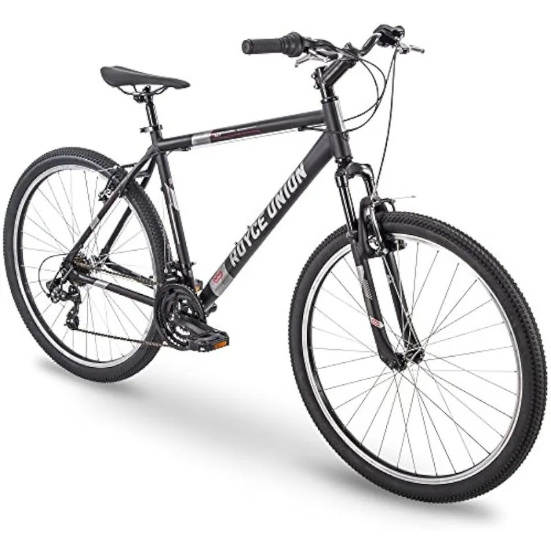 

ROYCE UNION RMT 27.5" Mens 21-Speed All-Terrain Mountain Bike, 18" Aluminum Frame, Twist Shift, Matte Black