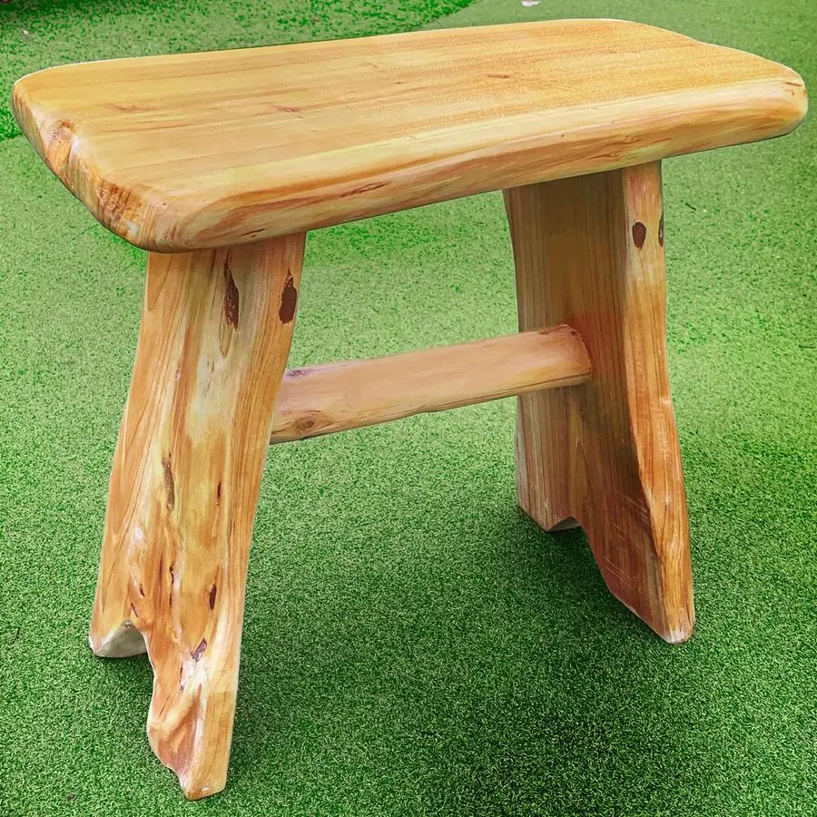 Wooden Tree Stump Plant Stand Stool Side Table,Small Natural Wood Bench,Indoor Outdoor Use